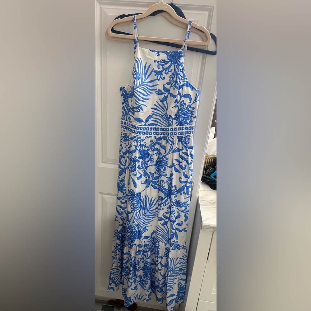 Lilly Pulitzer Blue and White Maxi Dress